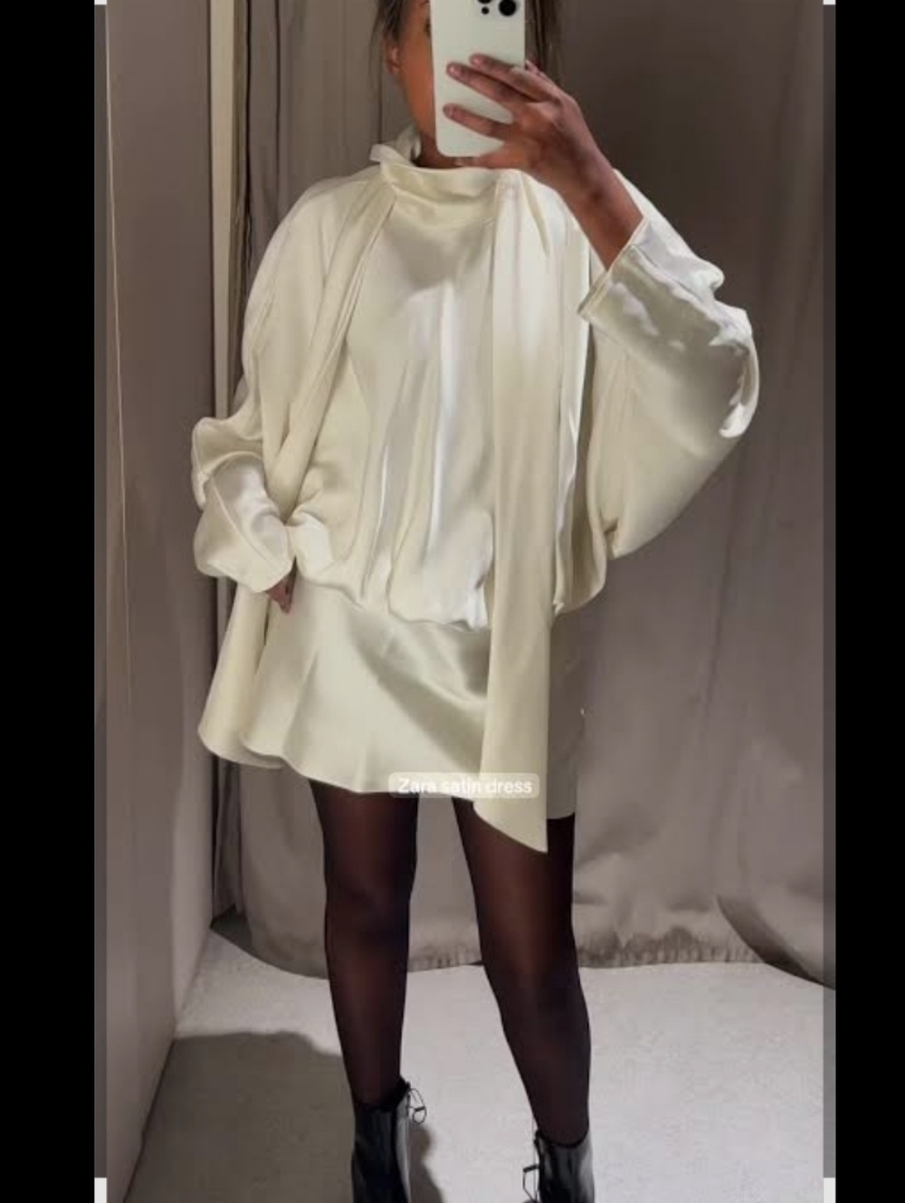 ZARA SCARF SATIN EFFECT SHORT DRESS SIZE XS - Picture 5 of 17